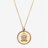 Gold SMU Florentine Crest Necklace Petite