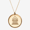 Gold SMU Florentine Crest Necklace Large