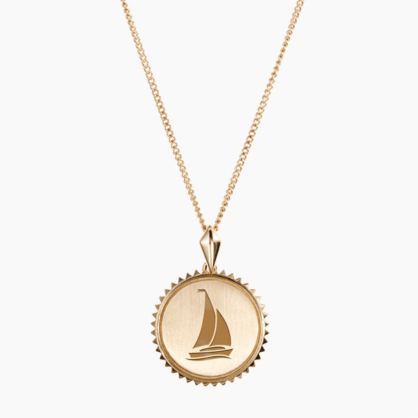 Gold Sigma Sigma Sigma Sunburst Sail Necklace
