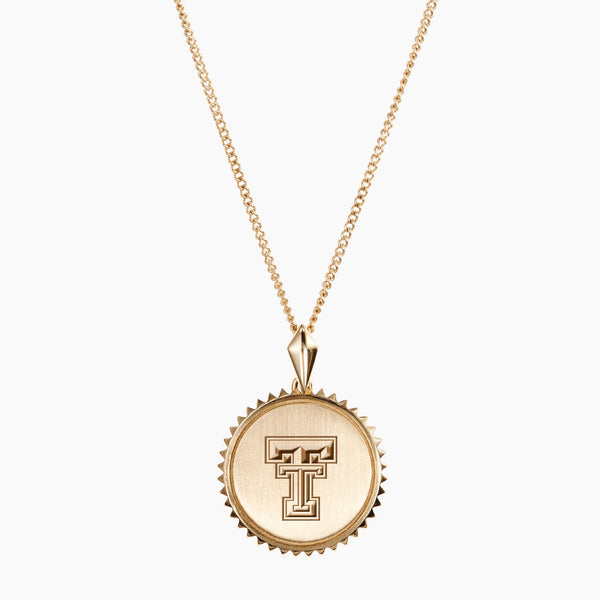 Gold Texas Tech Sunburst Necklace