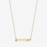 Theta Tau Horizontal Bar Necklace in Cavan Gold and 14K Gold