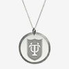 Silver Tulane Florentine Crest Necklace Large
