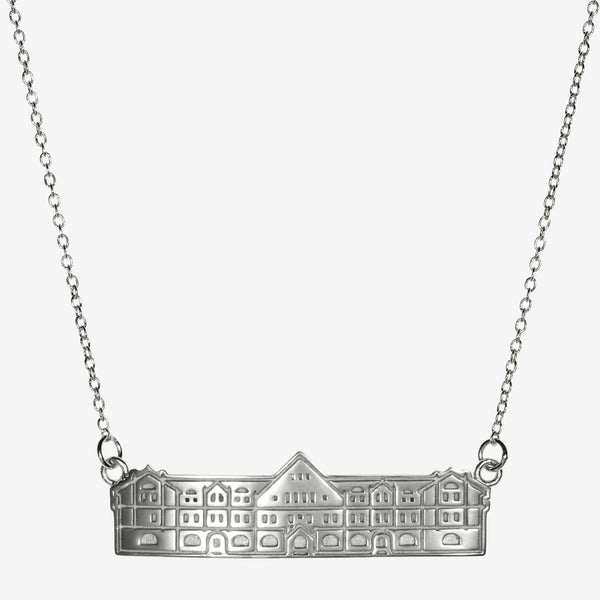 Silver Tulane Gibson Hall Architecture Necklace