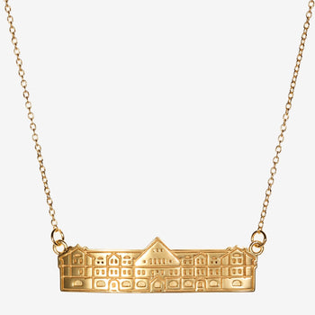 Gold Tulane Gibson Hall Architecture Necklace