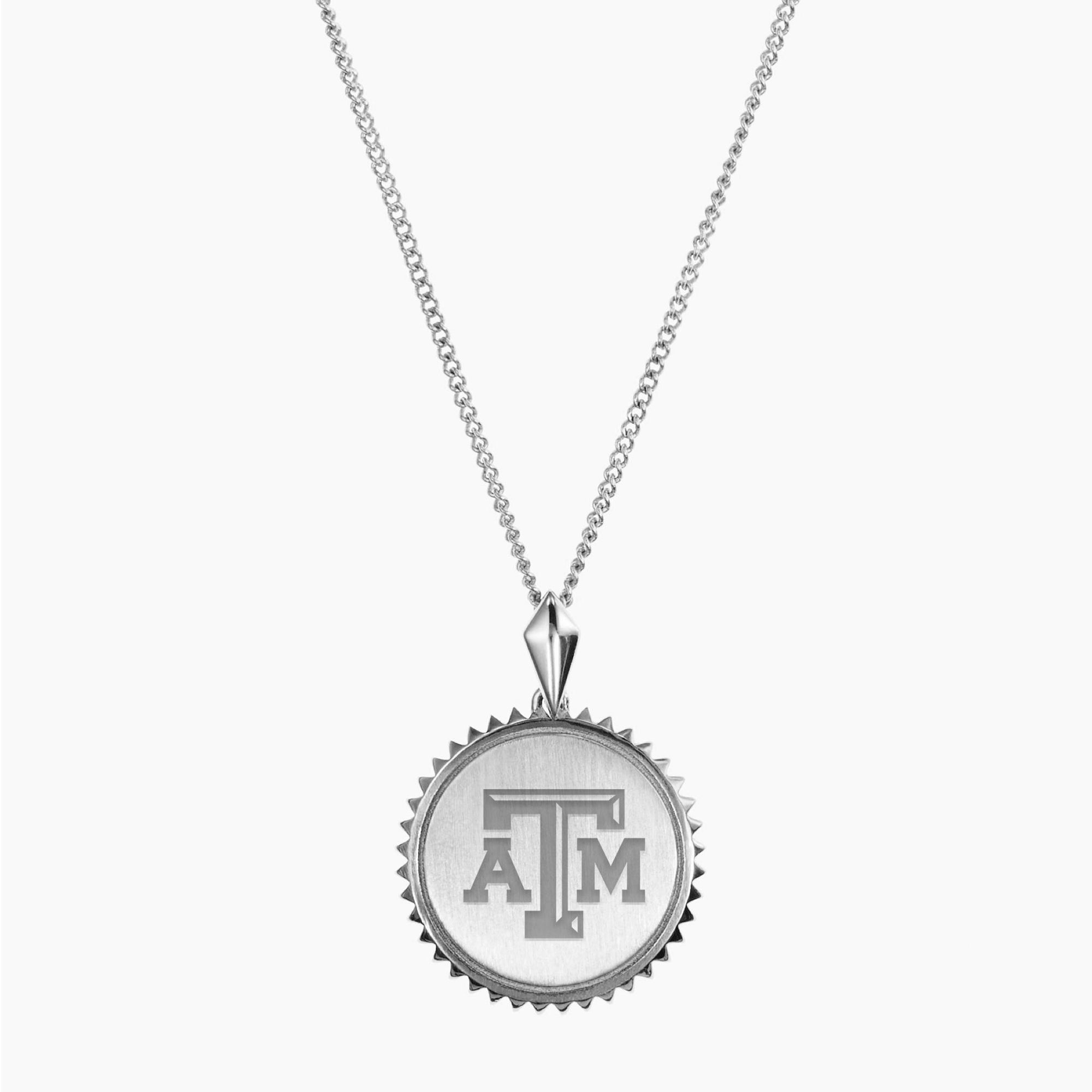 Silver Texas A&M Sunburst Necklace