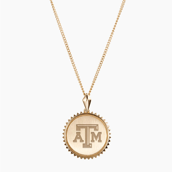 Gold Texas A&M Sunburst Necklace