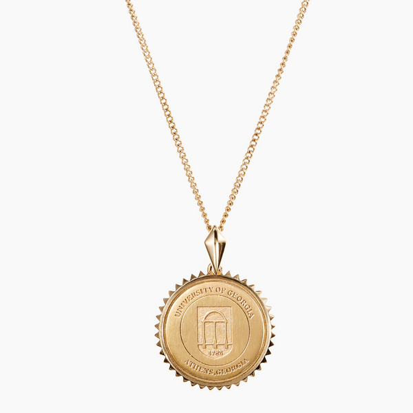 UGA Sunburst Crest Necklace Gold