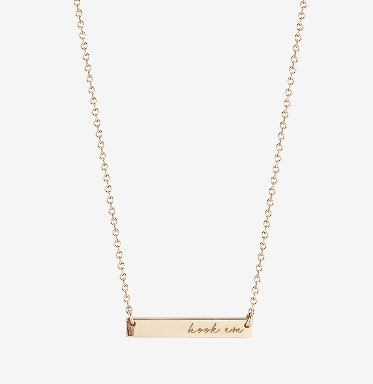UT Hook Em Horizontal Bar Necklace