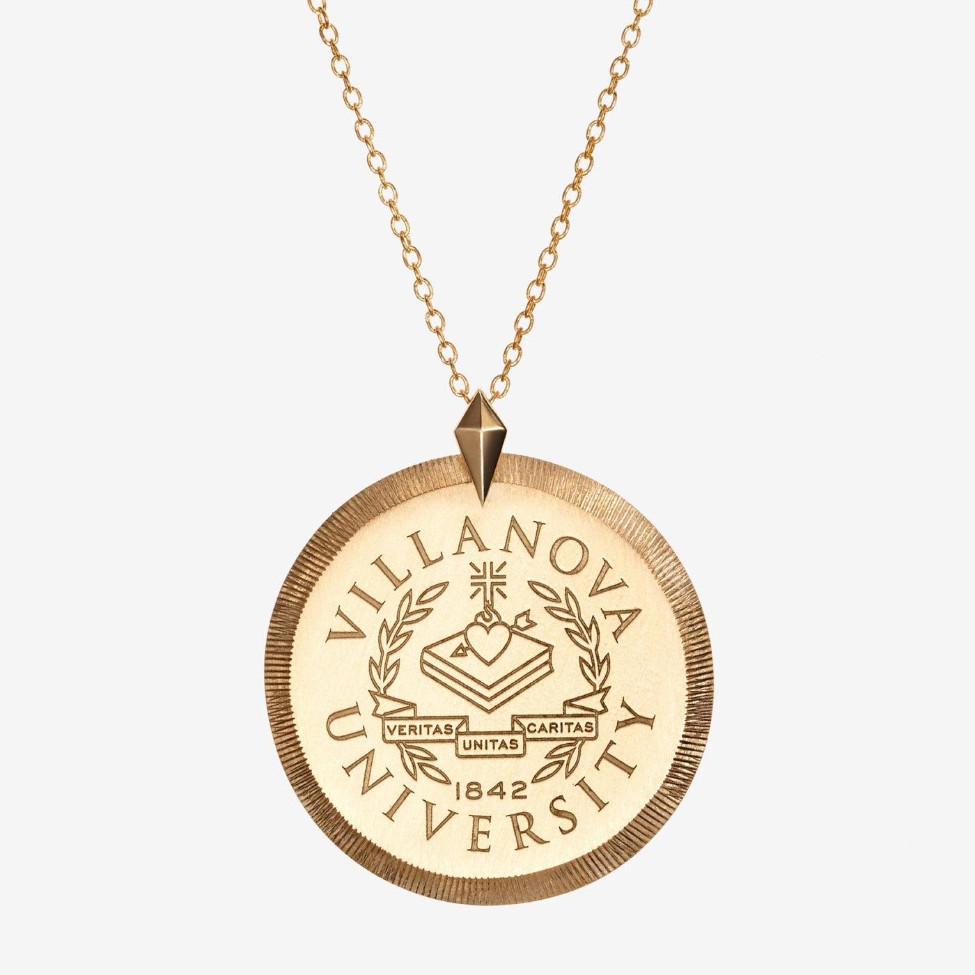 Gold Villanova Florentine Crest Necklace Large