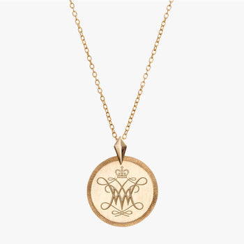 Gold William & Mary Florentine Cypher Necklace Petite