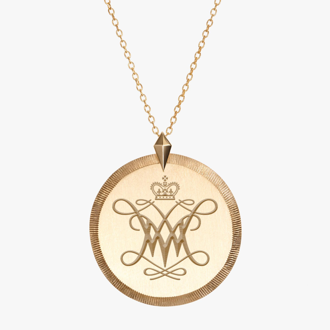 Gold William & Mary Florentine Cypher Necklace