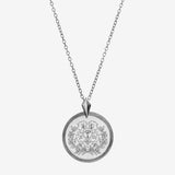 Sterling Silver Chi Omega Florentine Crest Necklace Petite