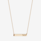 Chi Omega Horizontal Bar Necklace in Cavan Gold and 14K Gold