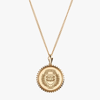 Gold Yale Sunburst Crest Necklace