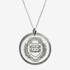 Silver Yale Florentine Crest Necklace Large