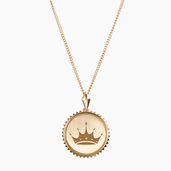 Gold Zeta Tau Alpha Sunburst Crown Necklace