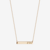 Zeta Tau Alpha Horizontal Bar Necklace in Cavan Gold and 14K Gold