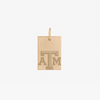 Texas A&M Rectangle Necklace Pendant Gold