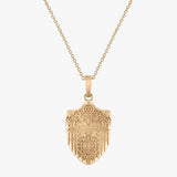 Brown Van Wickle Gates Shield Necklace in 14K Gold