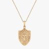 Brown Van Wickle Gates Shield Necklace in 14K Gold