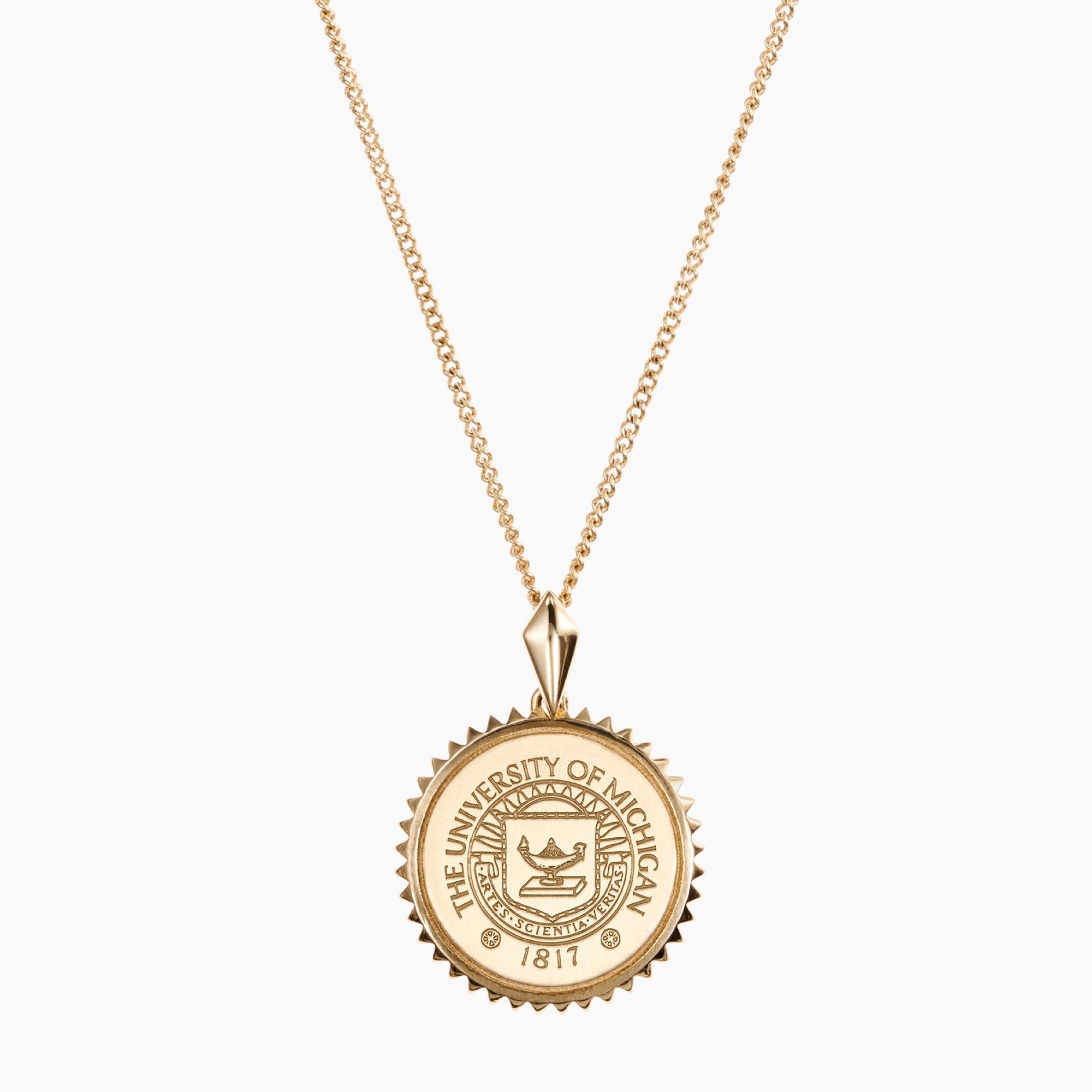 Michigan Sunburst Crest Necklace