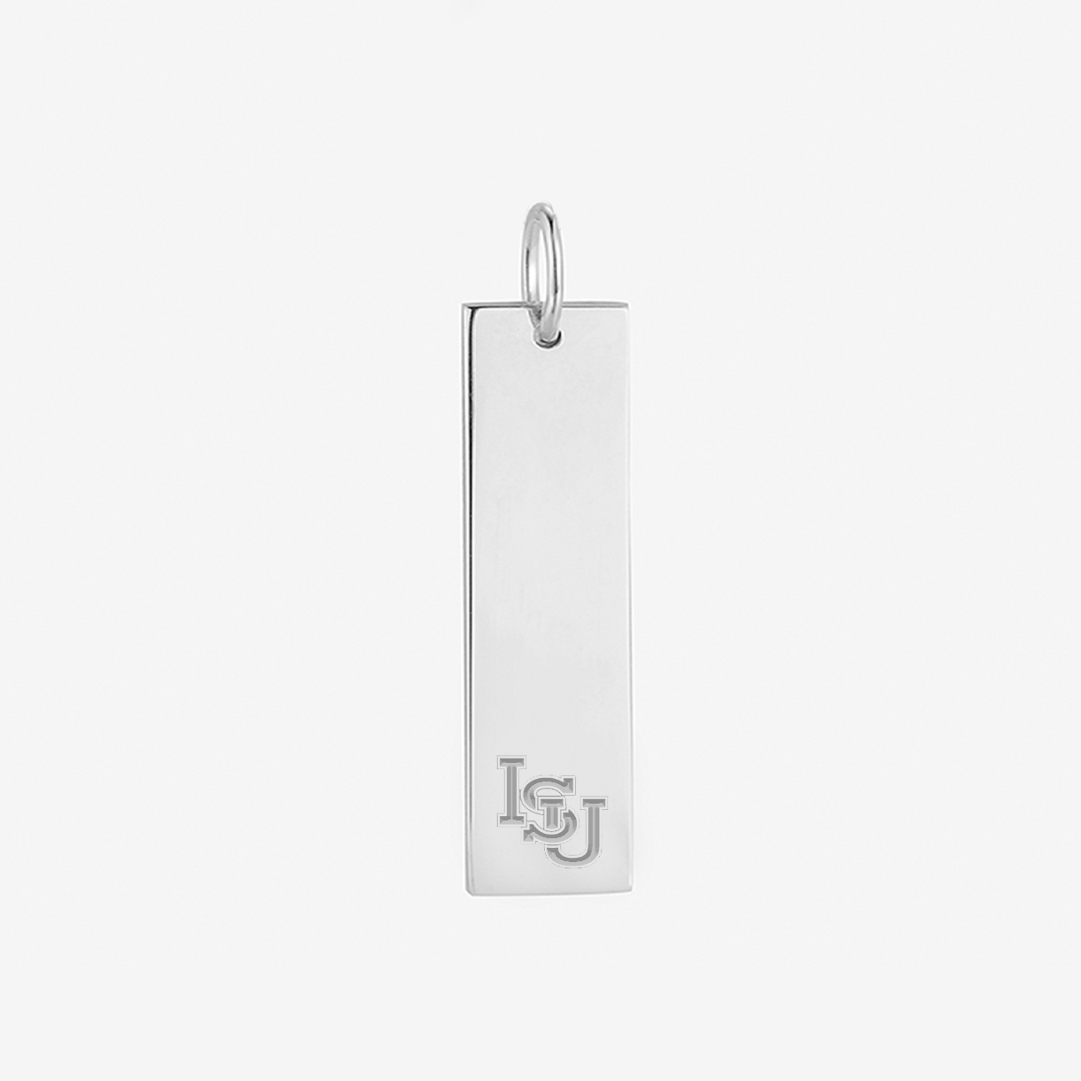 Illinois State ISU Vertical Bar Necklace Silver