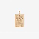 University of Maryland Flag Rectangle Necklace Gold