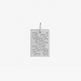 University of Maryland Flag Rectangle Necklace Sterling Silver