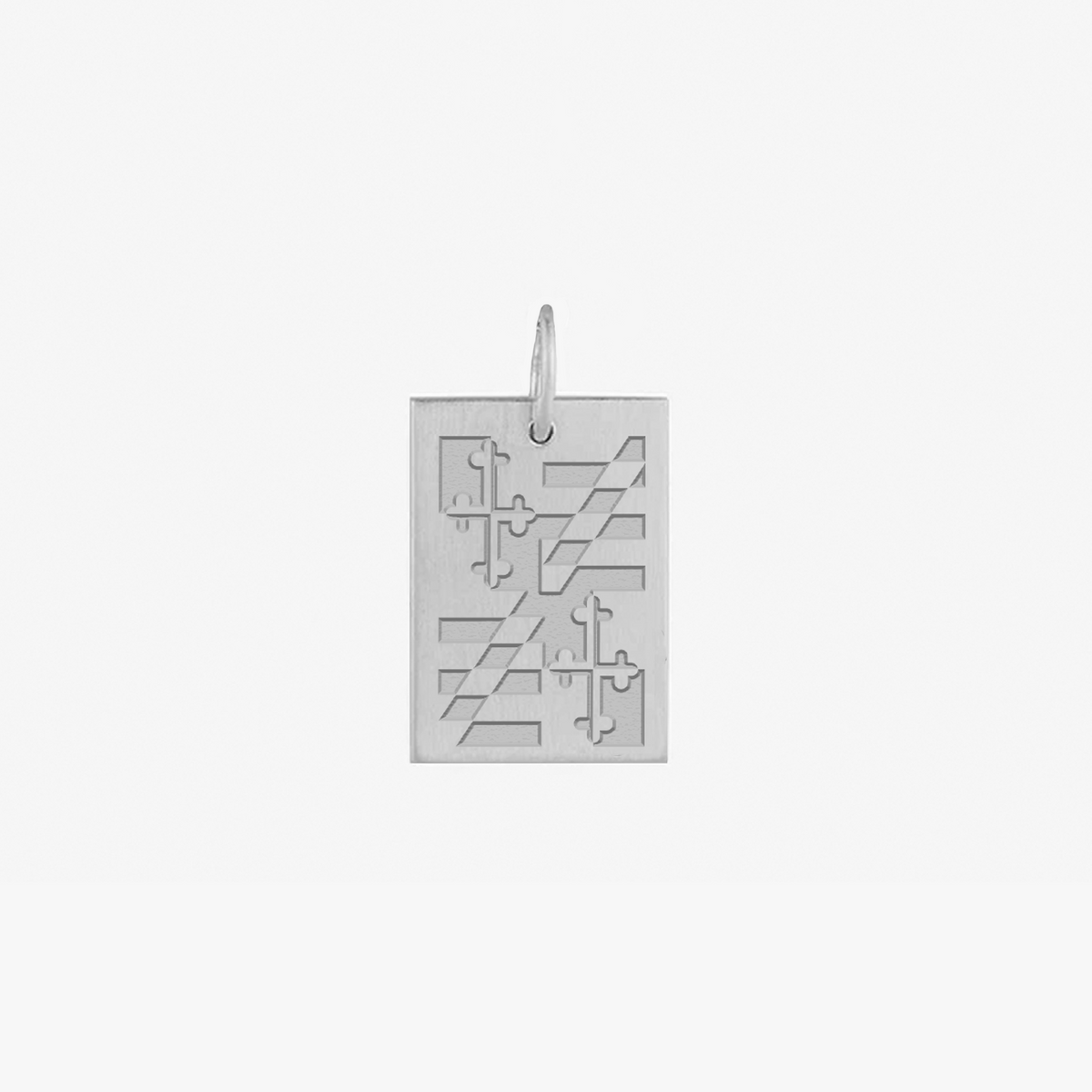 University of Maryland Flag Rectangle Necklace Sterling Silver