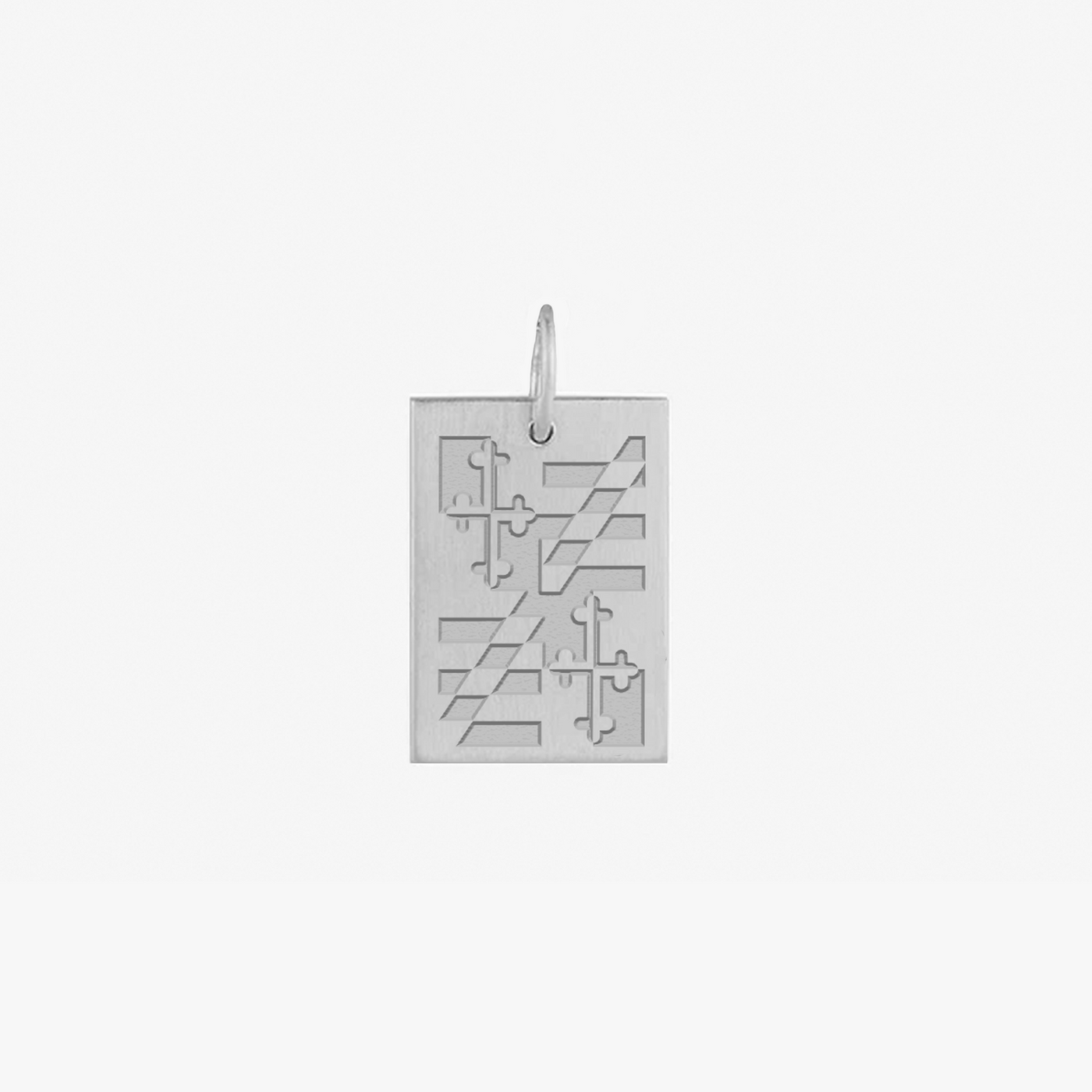 University of Maryland Flag Rectangle Necklace Sterling Silver