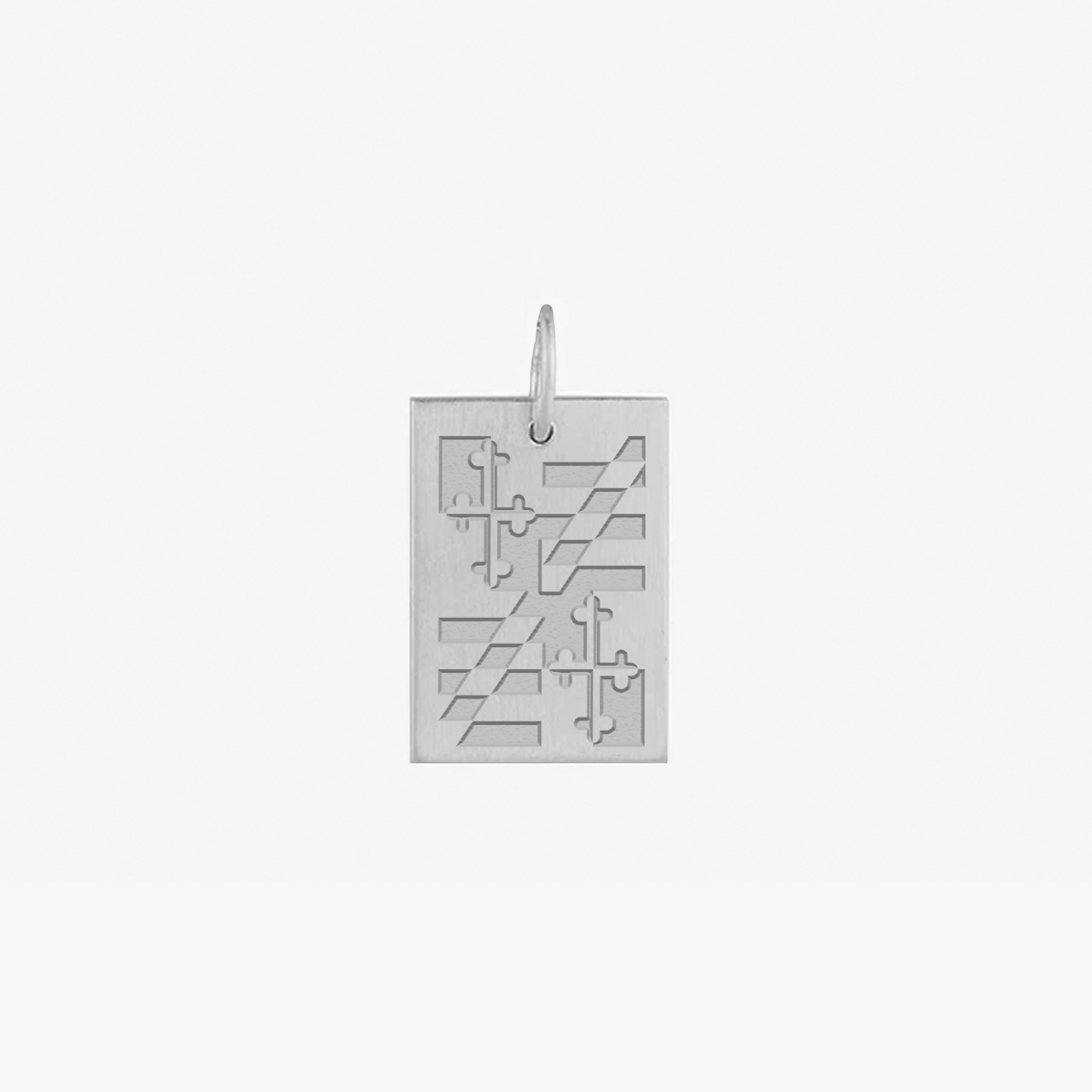 University of Maryland Flag Rectangle Necklace Sterling Silver